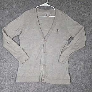 Diesel Tricot Cardigan Sweater Gray V-Neck Button Cotton Granpacore Mens Medium